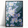 Large abstract wall art featuring mid-century modernist spring motifs in pastel colors on a black framed acrylic.