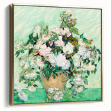 Silver and gold framed canvas depicting a vintage landscape painting in muted earth tones, ideal for bedroom wall decor.