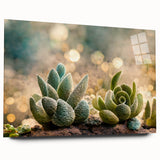 Abstract floral wall art design displayed in acrylic glass, showcasing vibrant colors and intricate patterns, ideal for modern home decor. The side view highlights its sleek finish, perfect for enhancing interior spaces.