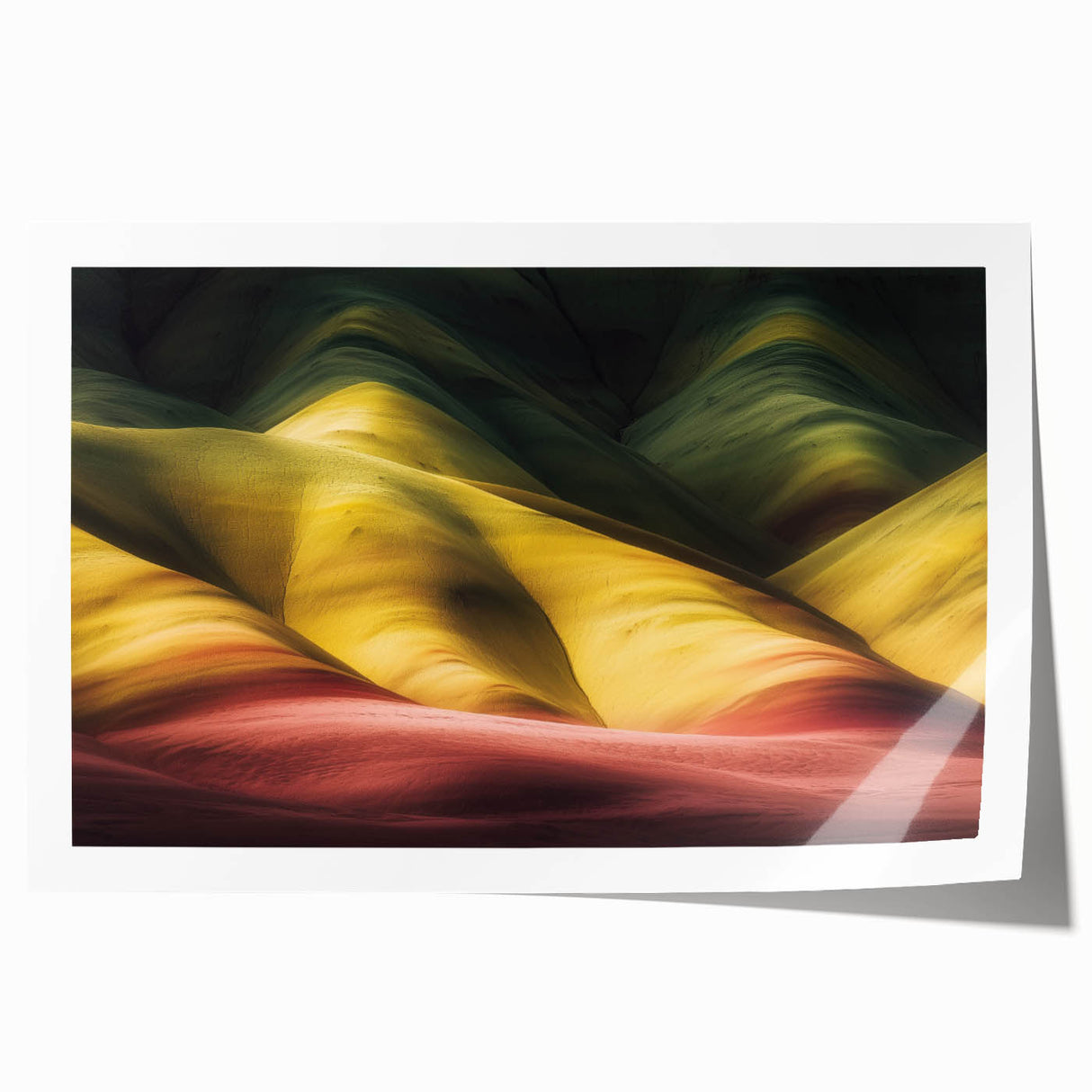 Stunning landscape print showcasing vibrant canyons in rich earthy tones, expertly rolled for easy display, ideal for enhancing home decor with natural beauty.