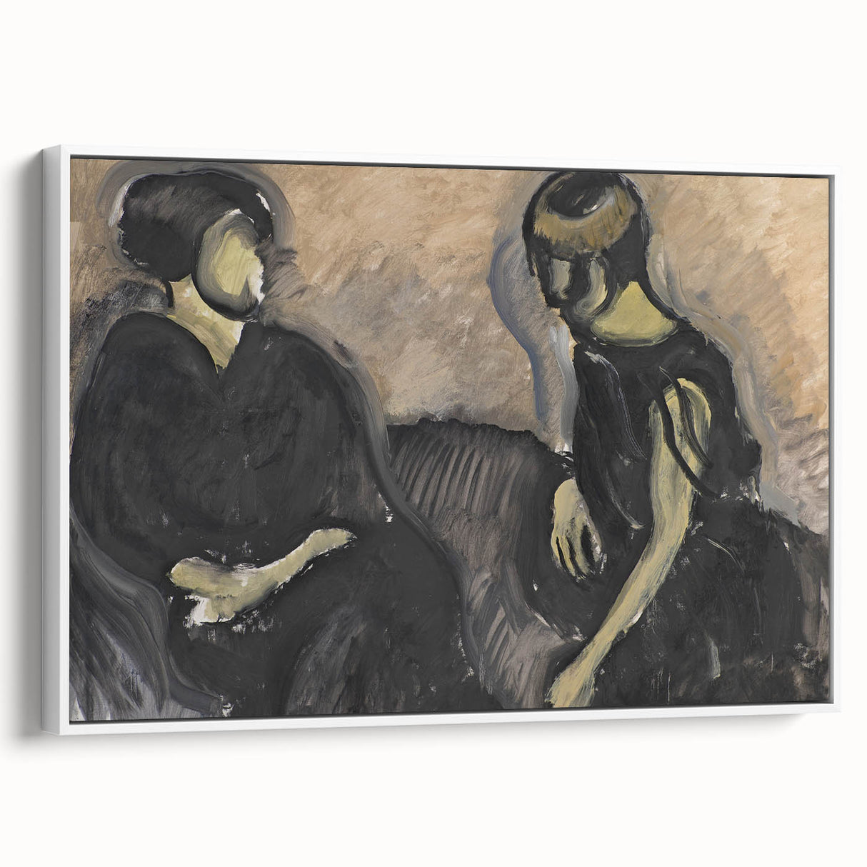 Expressionist Portrait - Modern Wall Art of Two Figures in Black