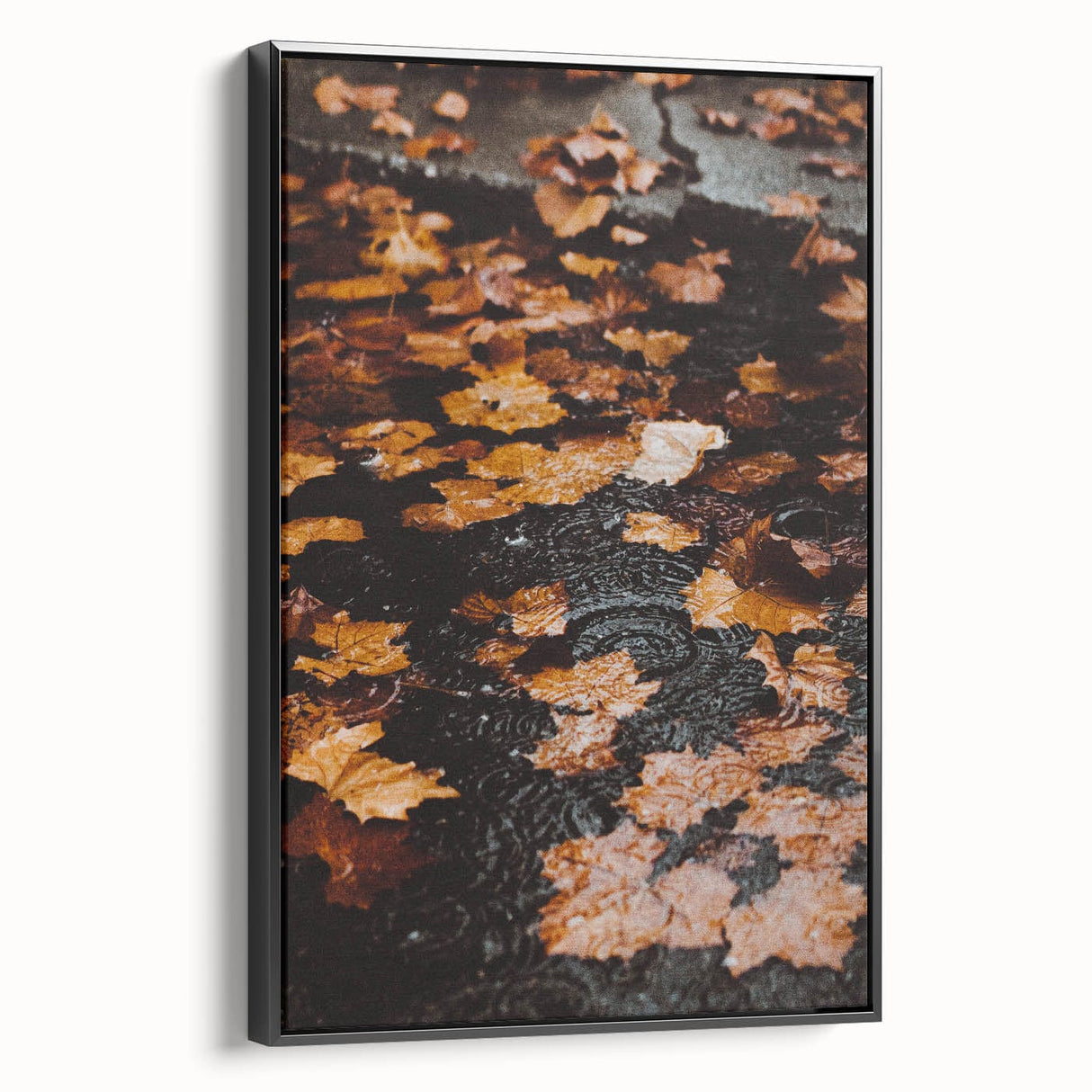 Black and white framed canvas featuring a vintage landscape painting, ideal for bedroom wall decor.