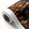 Art deco poster of a stylized autumn tree in orange and gold shades on rolled canvas, ideal for nursery wall art.