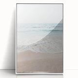 Art deco poster featuring a geometric pattern in pastel shades on a white acrylic framed print.