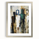 Abstract figurative frame with a silver mat, showcasing an elegant front view that emphasizes its modern design and artistic appeal, perfect for contemporary decor.