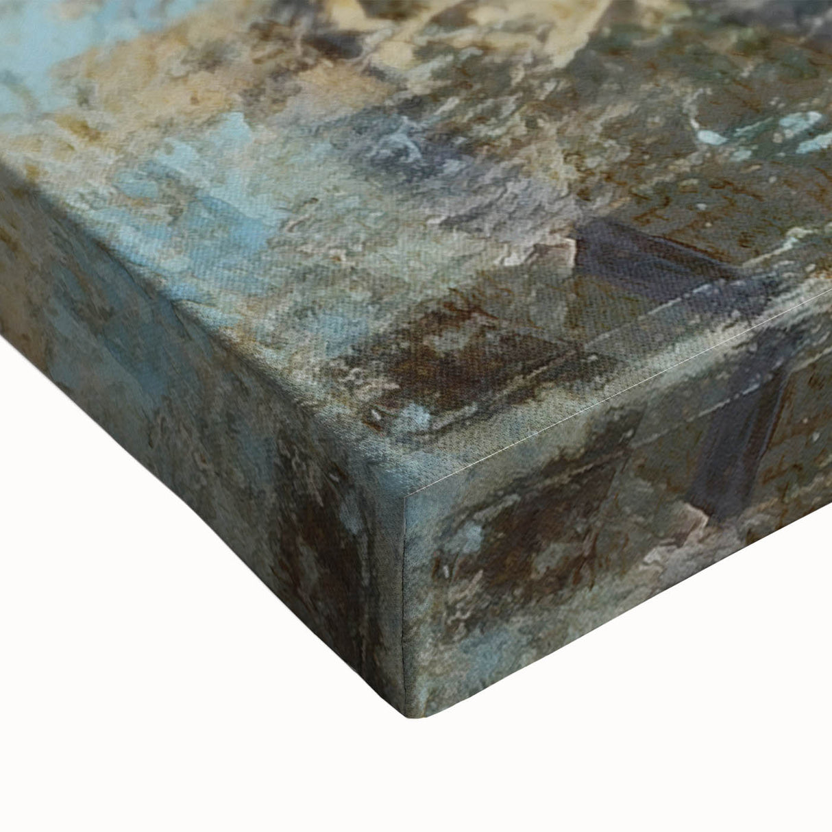 Abstract landscape wall art showcasing vibrant colors and textures on stretched canvas, perfect for modern home decor and enhancing interior aesthetics.