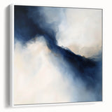 Modern Abstract Wall Art – Blue Beige Flow for Contemporary Decor
