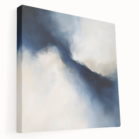 Modern Abstract Wall Art – Blue Beige Flow for Contemporary Decor