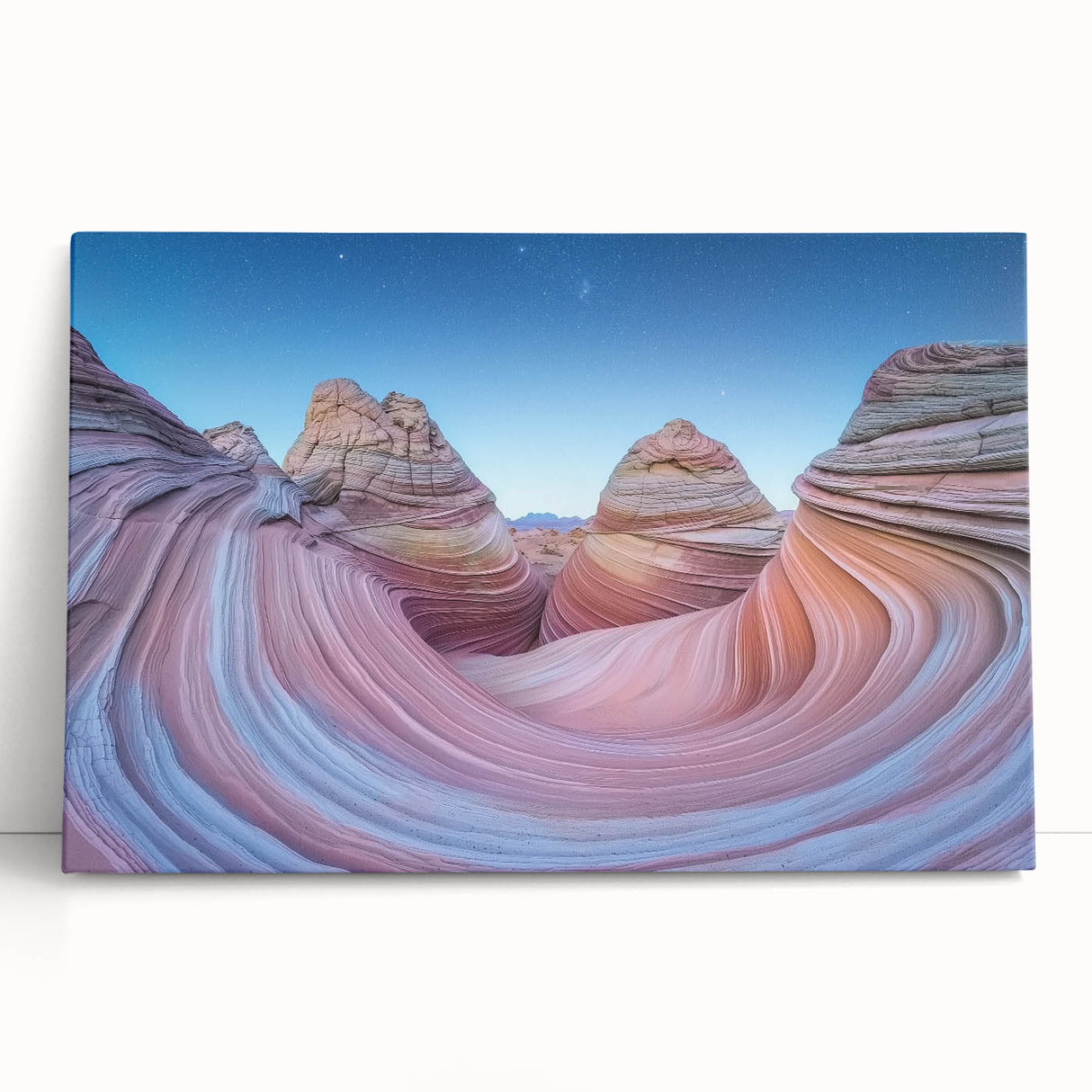 Stretched canvas art depicting vibrant canyons in rich earthy tones, perfect for home decor, showcasing natural beauty and landscape artistry. Ideal for enhancing living spaces with a touch of nature-inspired elegance.