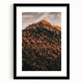 Extra large abstract art print with textured, colorful foliage design on a black framed canvas.