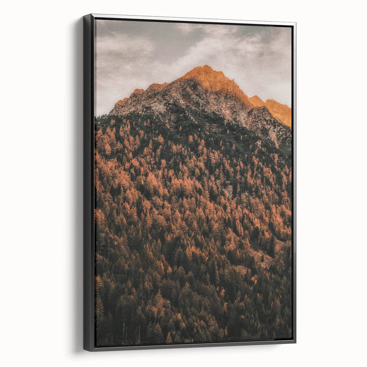Black and white landscape art painting on framed canvas, featuring a vintage-style tree in autumn, ideal for bedroom decor.