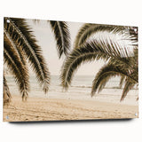 Large abstract wall art on acrylic glass depicting vibrant summer hues, ideal for bedroom or dining room decor.