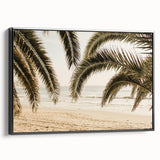 Black and white vintage poster art of a summer landscape on framed canvas, suitable for bedroom decor.