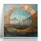 Framed abstract floral wall art featuring vibrant colors on acrylic, set against a sleek white background, perfect for modern home decor. Ideal for adding a touch of elegance and creativity to any living space.