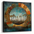 Framed abstract floral wall art in a sleek black frame, showcasing vibrant colors and intricate designs, perfect for modern home decor. Ideal for enhancing living spaces with a touch of elegance and creativity.
