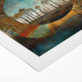 Abstract floral wall art on rolled canvas, showcasing vibrant colors and intricate patterns, perfect for enhancing modern home decor. Packaged securely for delivery.
