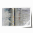 Abstract landscape wall art print showcasing vibrant blues and greens, featuring a textured design that evokes natural scenery, rolled and ready for framing.