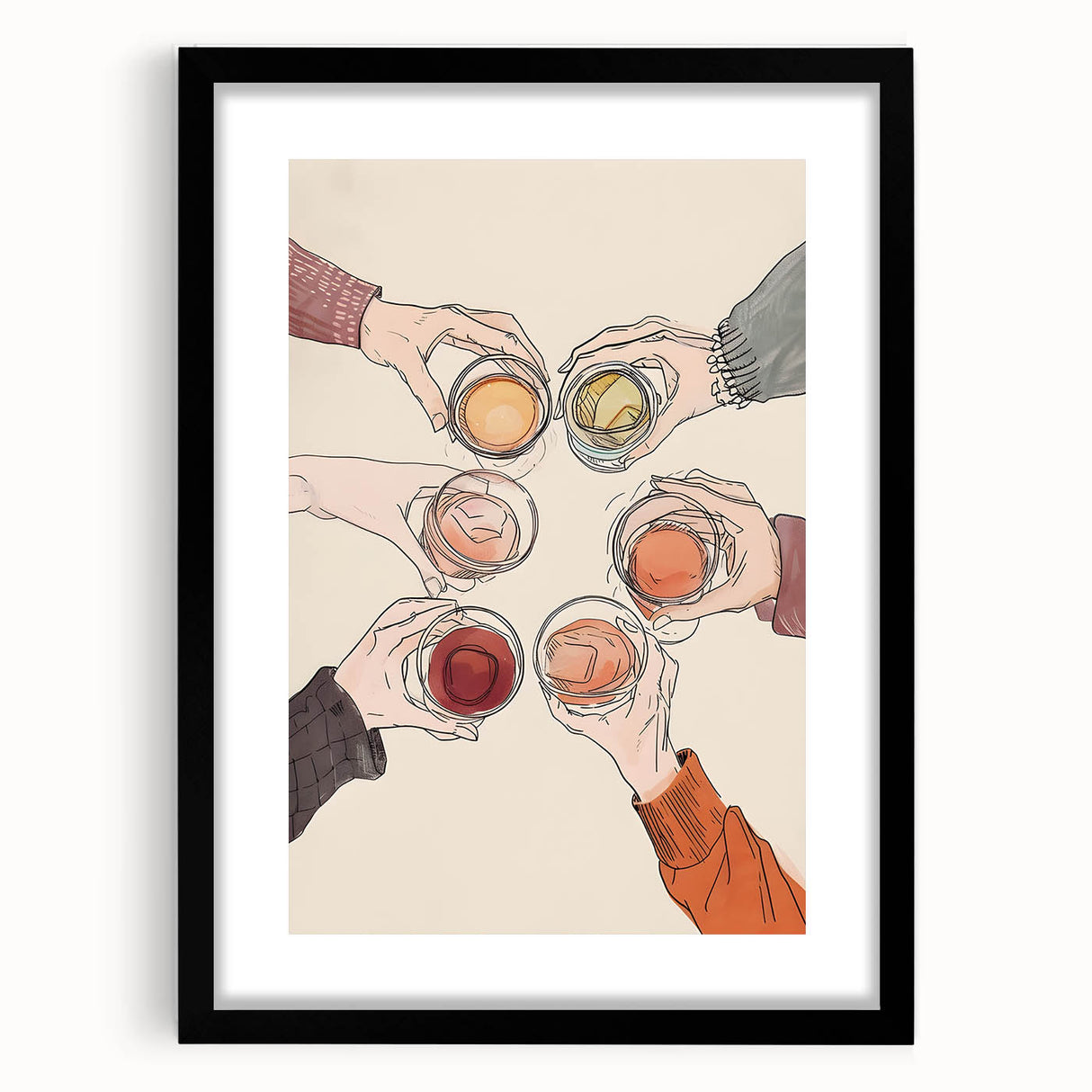 Extra large abstract art print featuring vibrant, colorful textures on a black framed canvas, ideal for living room decor.