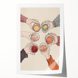 Extra large rolled print featuring a floral design in soft pastel shades, suitable for dining room or bathroom wall art.