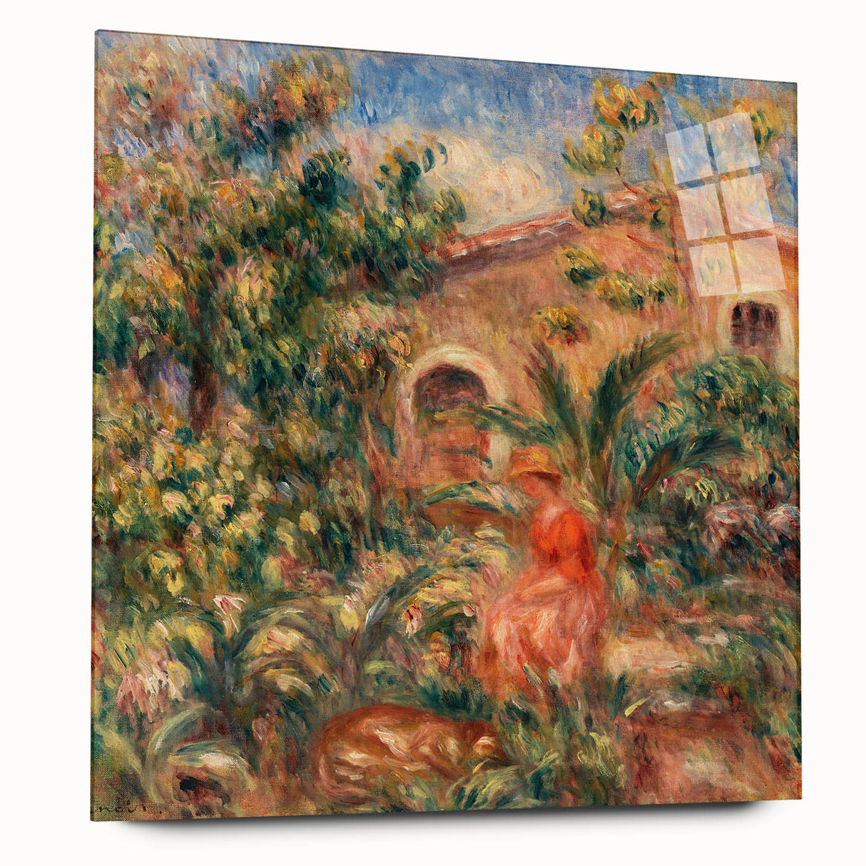 Farmhouse by Renoir: Idyllic Impressionist Garden Scene Wall Art