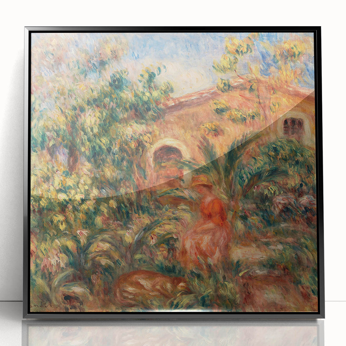Farmhouse by Renoir: Idyllic Impressionist Garden Scene Wall Art