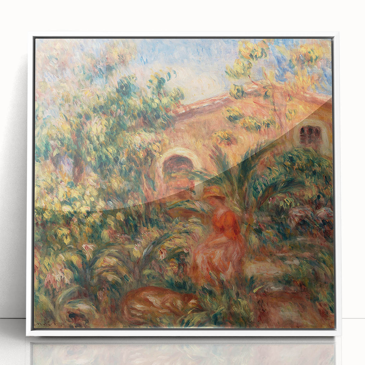Farmhouse by Renoir: Idyllic Impressionist Garden Scene Wall Art