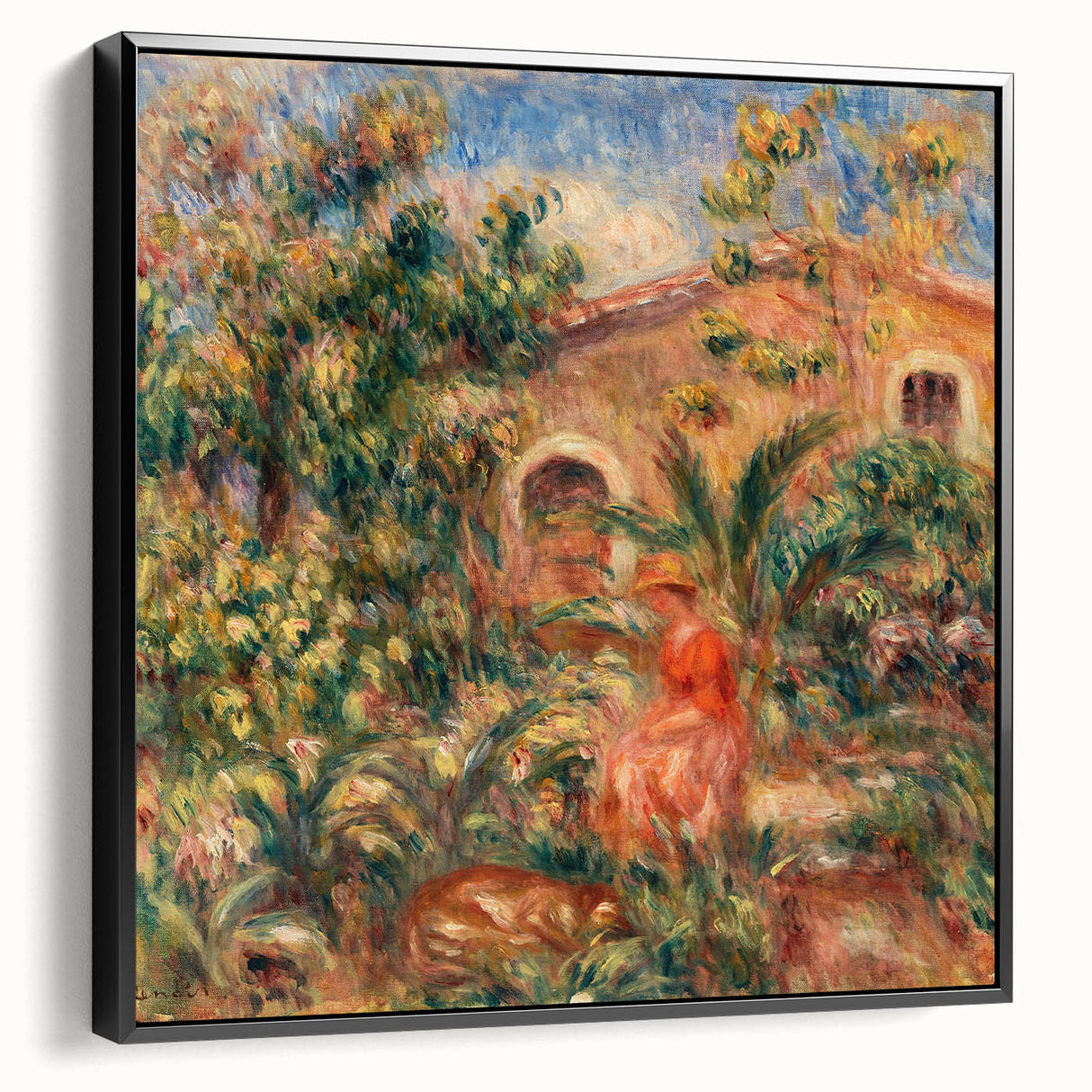 Farmhouse by Renoir: Idyllic Impressionist Garden Scene Wall Art