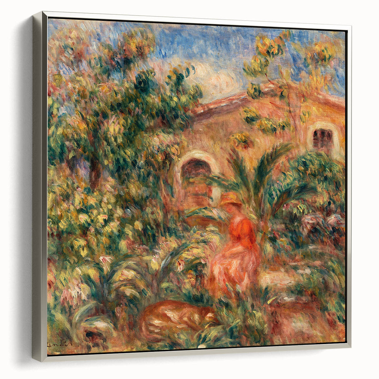 Farmhouse by Renoir: Idyllic Impressionist Garden Scene Wall Art