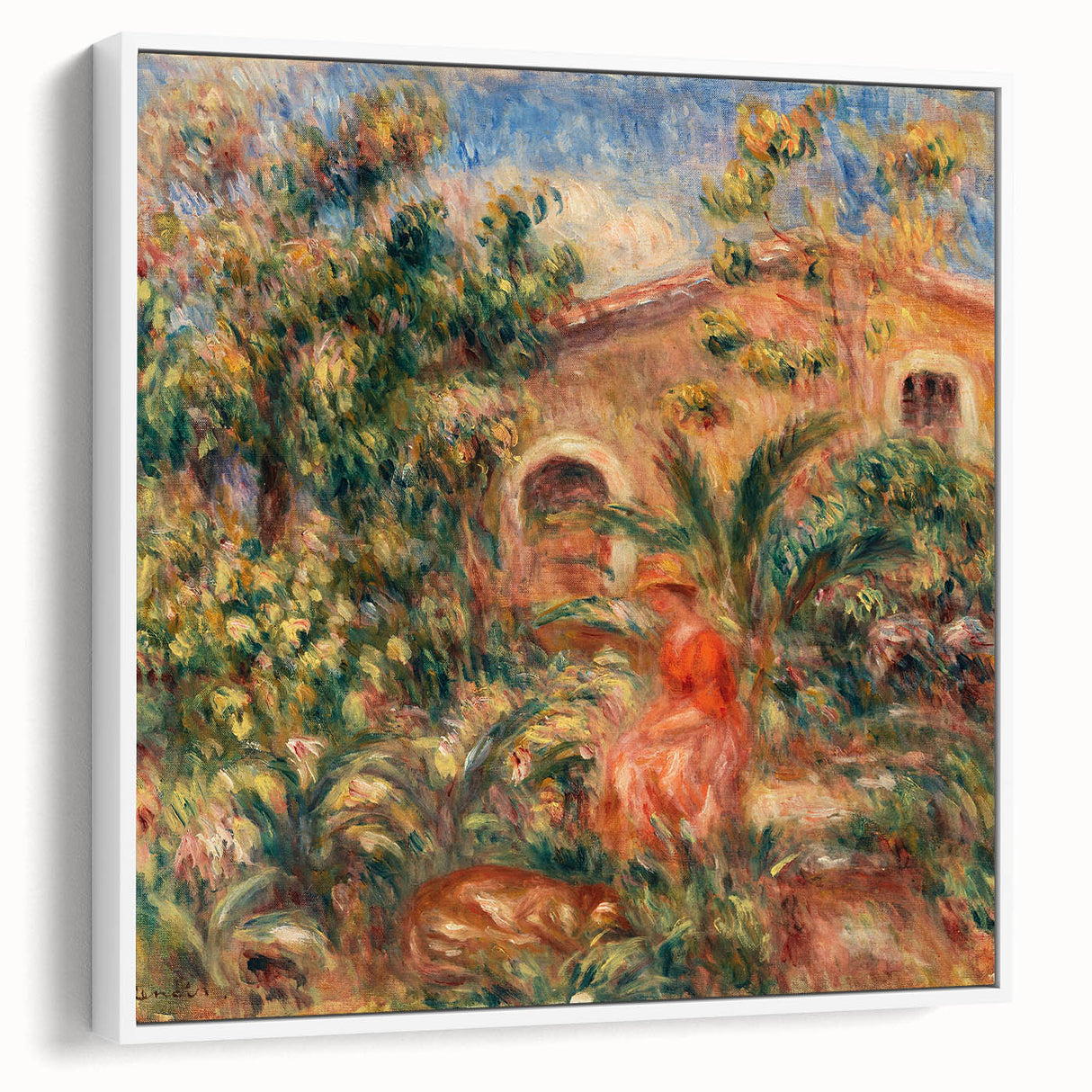 Farmhouse by Renoir: Idyllic Impressionist Garden Scene Wall Art
