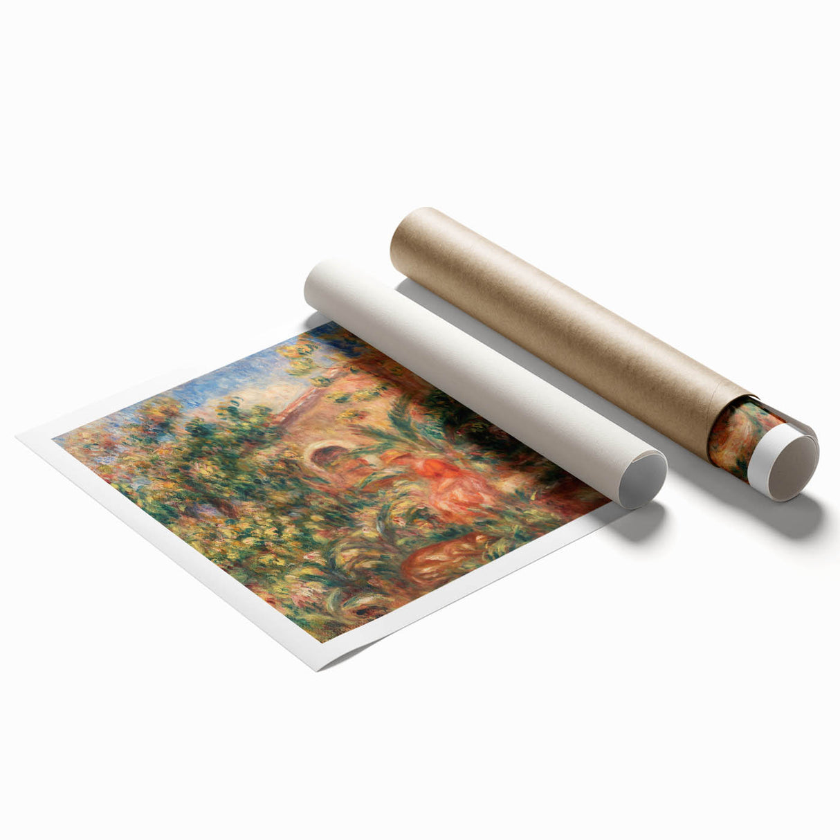 Farmhouse by Renoir: Idyllic Impressionist Garden Scene Wall Art
