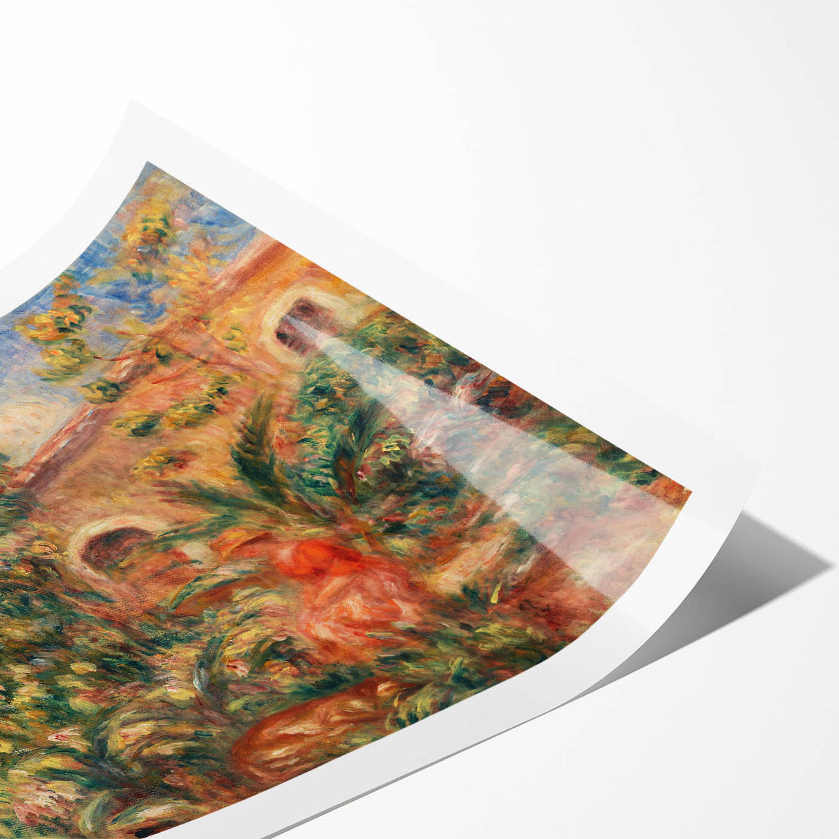 Farmhouse by Renoir: Idyllic Impressionist Garden Scene Wall Art