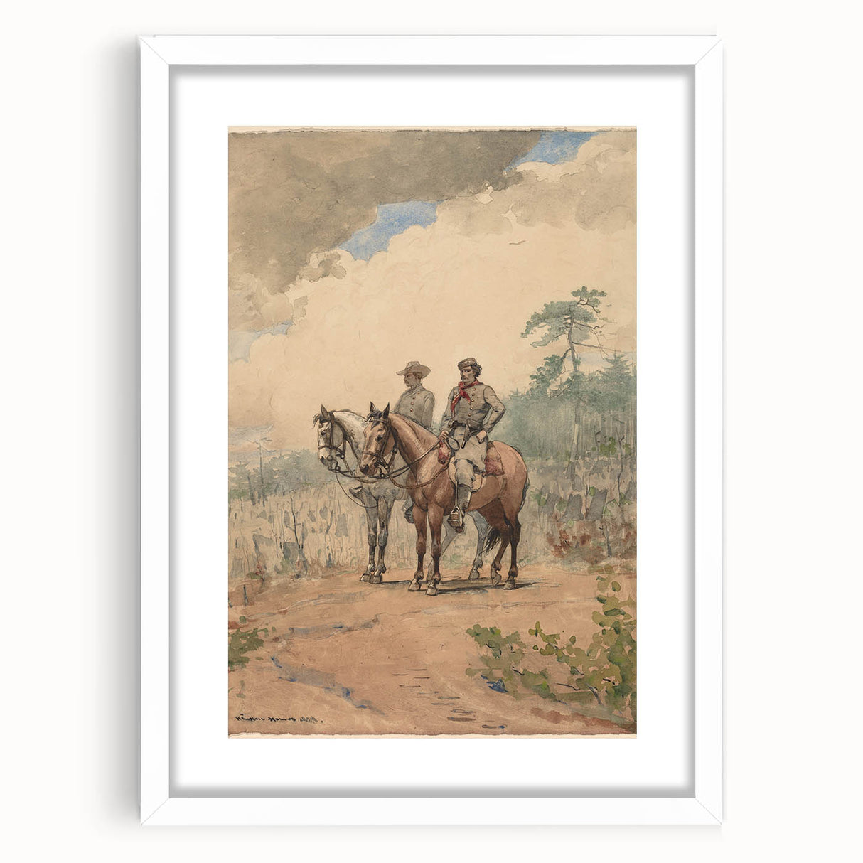 Two Scouts Art Print - Winslow Homer Realism Western Landscape Decor
