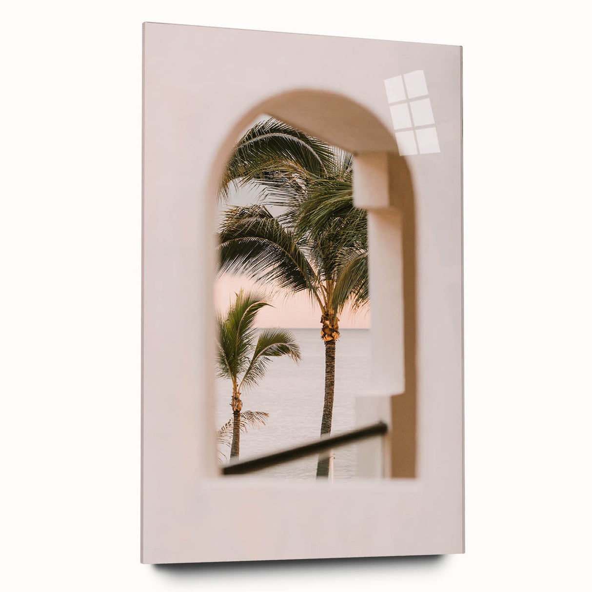 Large abstract wall art on acrylic glass depicting vibrant summer colors, suitable for bedroom or dining room decor.