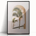 Large abstract wall art with mid-century modernist influences, featuring warm summer tones on black framed acrylic.