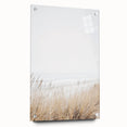 Large abstract wall art on acrylic glass depicting swirling blue and white patterns.