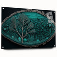 Abstract floral wall art displayed in a side view, showcasing vibrant colors and intricate design details, elegantly mounted with pins for a modern aesthetic.