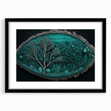 Abstract floral wall art framed in black with a mat, showcasing vibrant colors and intricate designs, perfect for home decor or modern art enthusiasts. This piece adds elegance and a touch of nature to any interior space.