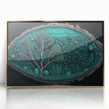 Framed abstract floral wall art showcasing vibrant colors and gold accents, perfect for enhancing modern home decor with a touch of elegance.