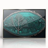 Framed acrylic wall art featuring abstract floral designs in vibrant colors, with a sleek silver frame, perfect for modern home decor and artistic interiors.