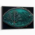 Abstract floral wall art framed in black, showcasing vibrant colors and intricate details, perfect for modern decor and enhancing interior aesthetics.