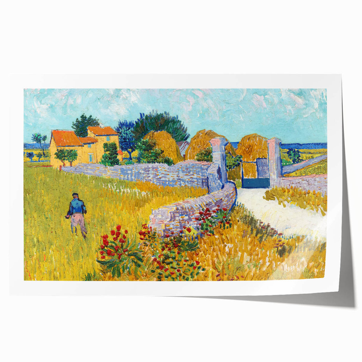 Impressionist Landscape - Farmhouse in Provence by Vincent van Gogh Print