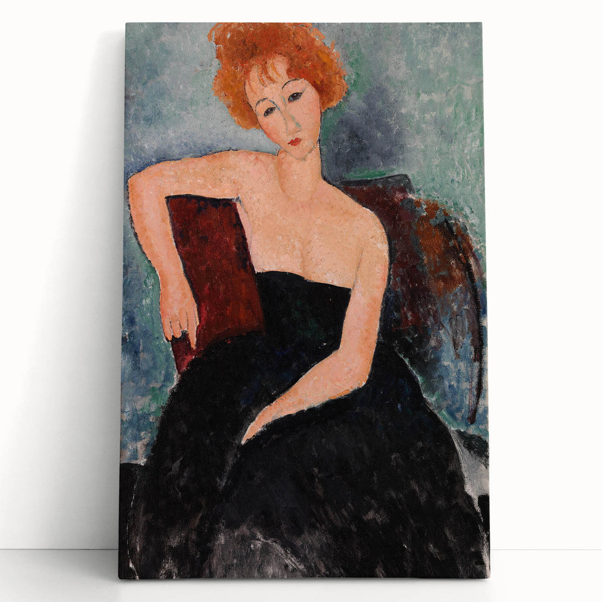 Modern Wall Art - Elegant Redheaded Woman in Evening Dress - Art Print