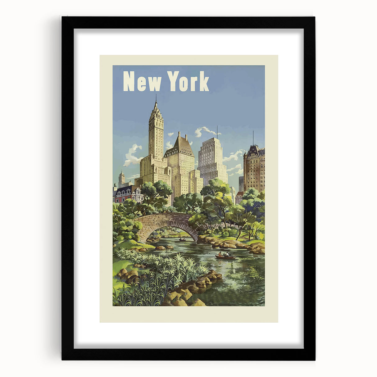 Retro New York Poster – Vintage Central Park Art Print