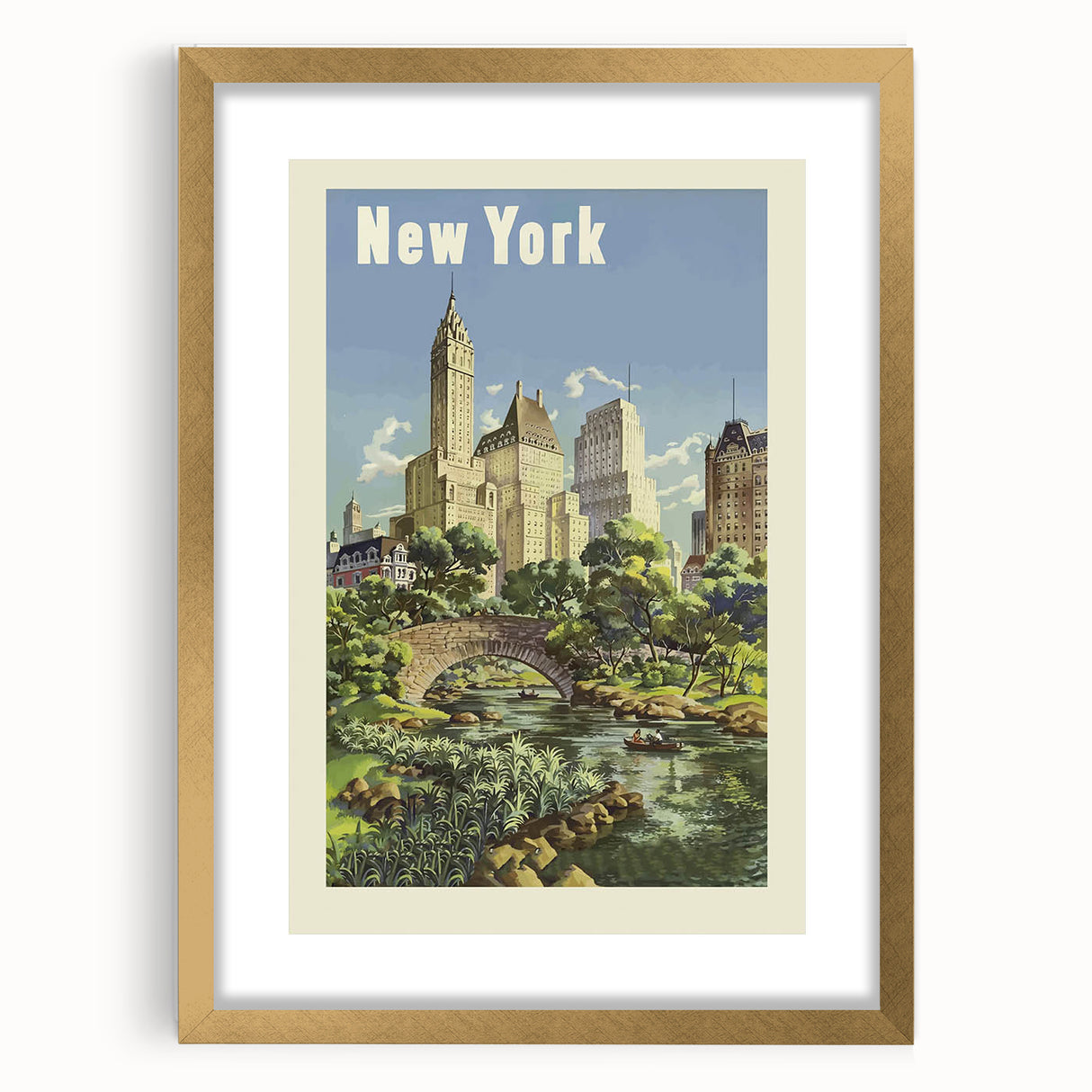 Retro New York Poster – Vintage Central Park Art Print