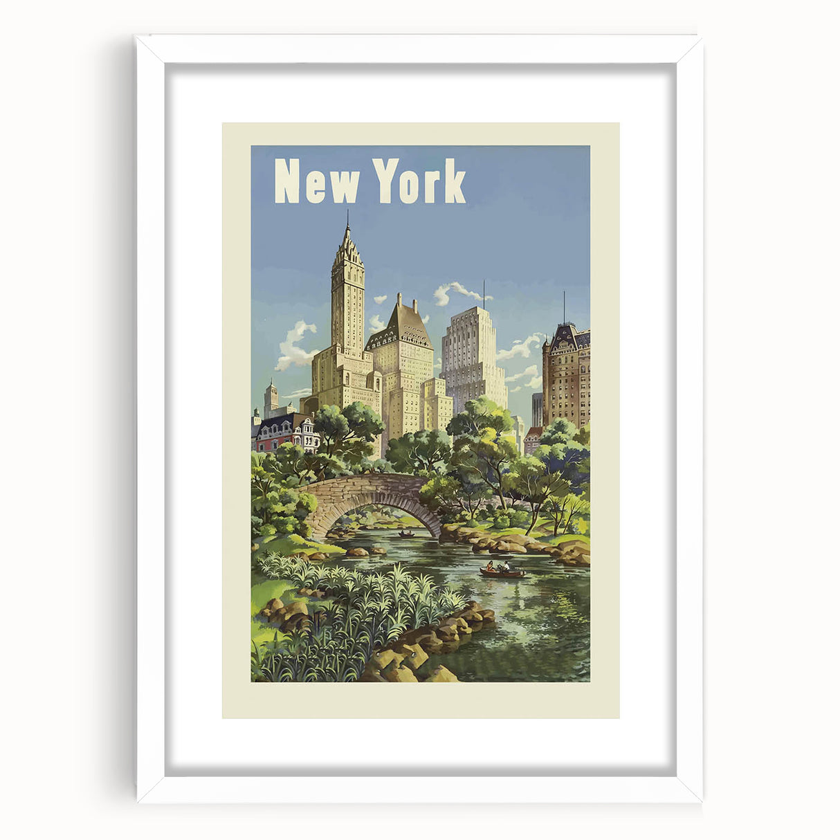 Retro New York Poster – Vintage Central Park Art Print