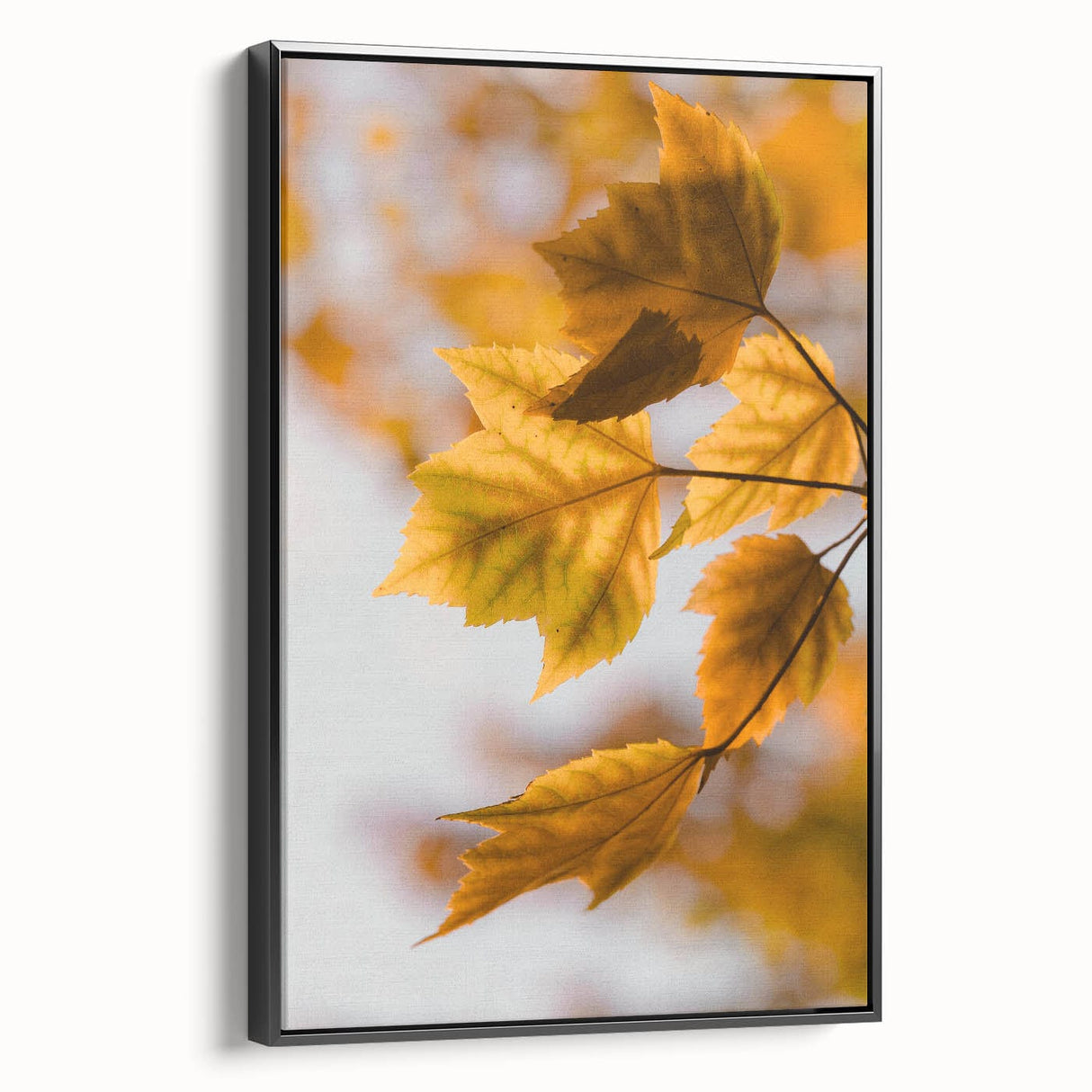 Black and white framed canvas of a vintage landscape painting, ideal for bedroom wall decor.