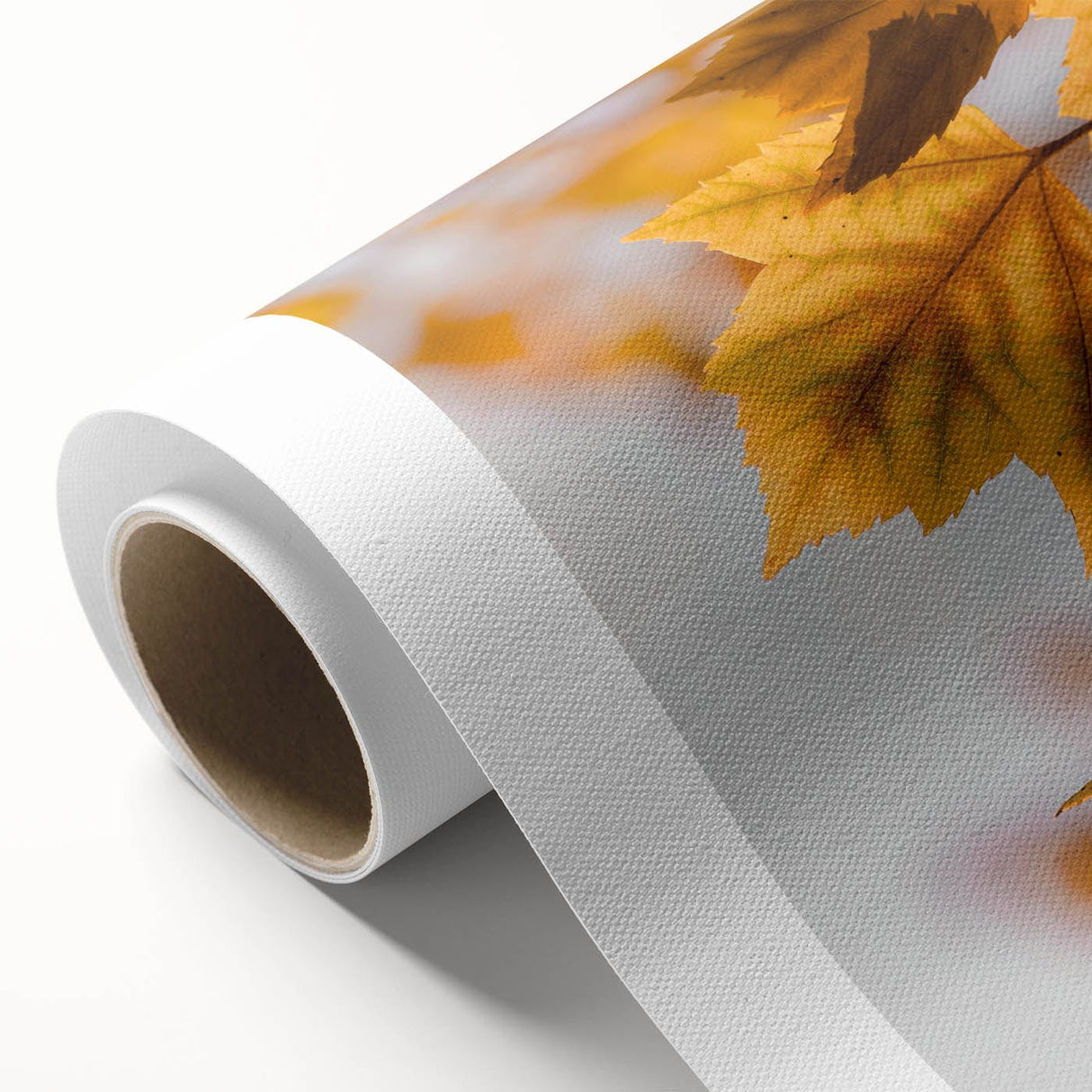 Art deco poster featuring a fall-themed design with warm orange and brown tones on rolled canvas, ideal for nursery wall art.
