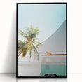Large abstract wall art depicting summer season in vibrant colors on a framed acrylic, ideal for modern living room decor.