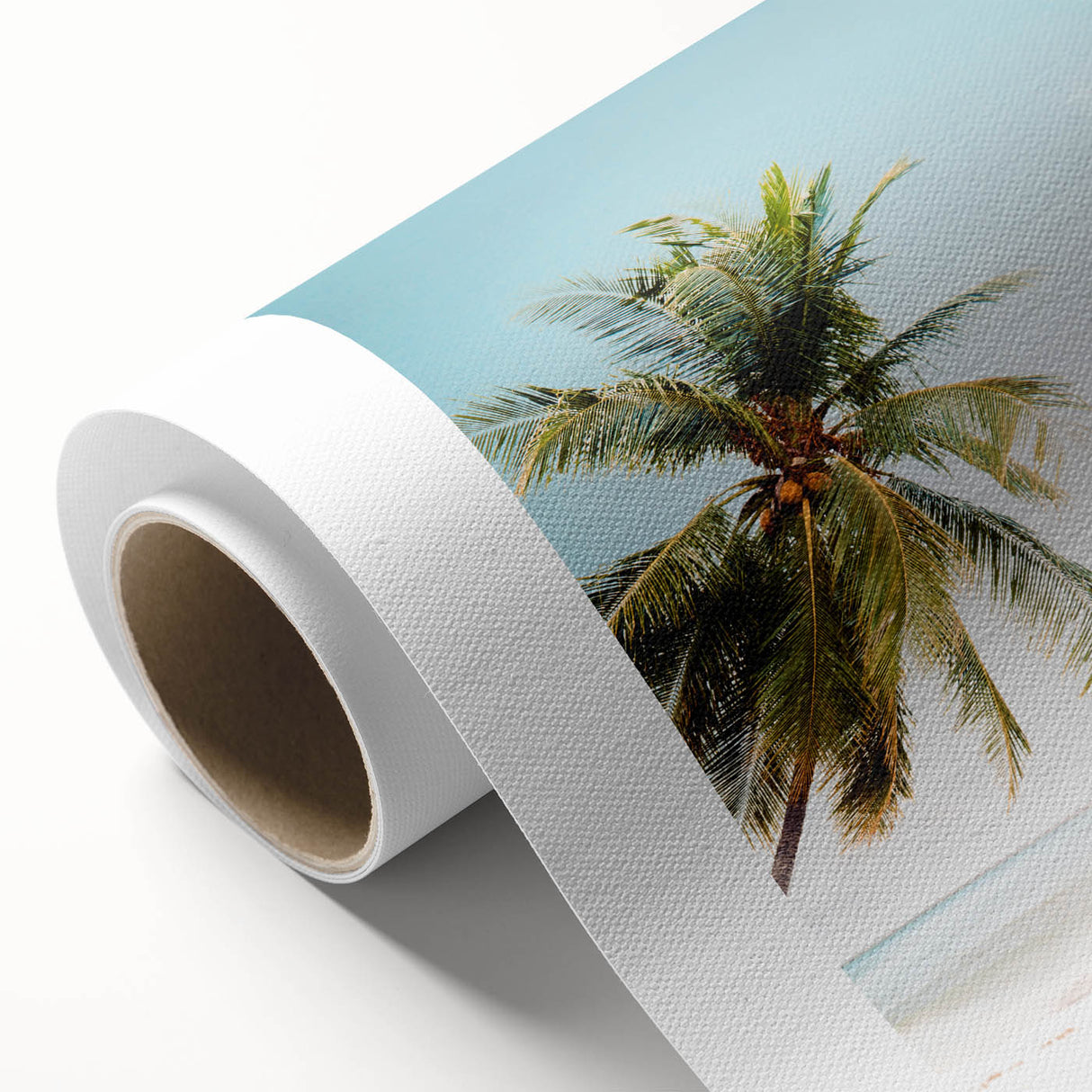Art deco poster featuring a stylized summer scene in pastel shades on rolled canvas, ideal for nursery wall art.