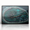 Framed black acrylic wall art featuring an abstract floral design with vibrant colors and intricate details, perfect for modern decor and artistic spaces.